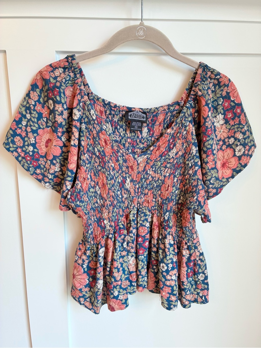 Angie smocked floral top